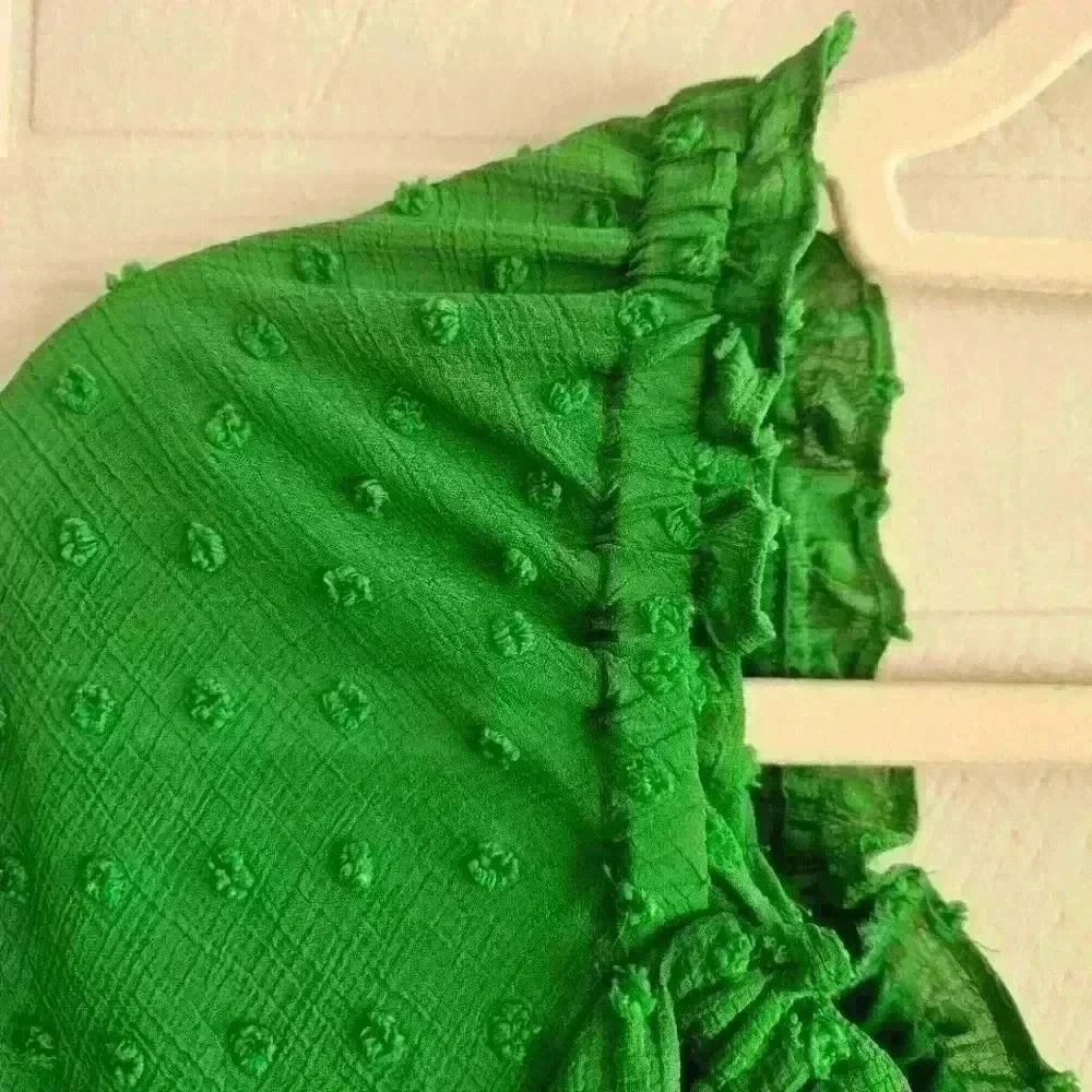 CeCe Lush Greem Boat Neck Puff Sleeve Top Size 3X - Picture 2 of 10